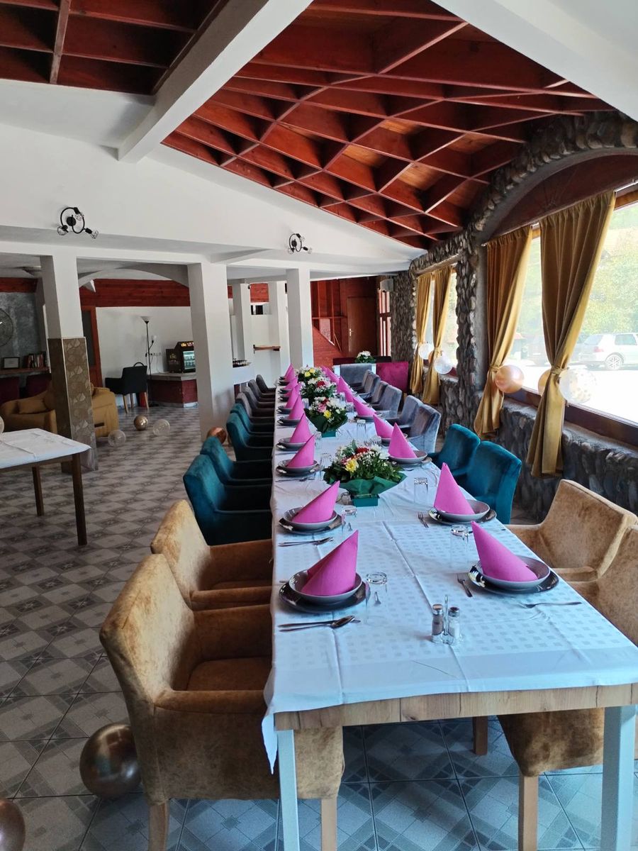 The large hall set for a celebration